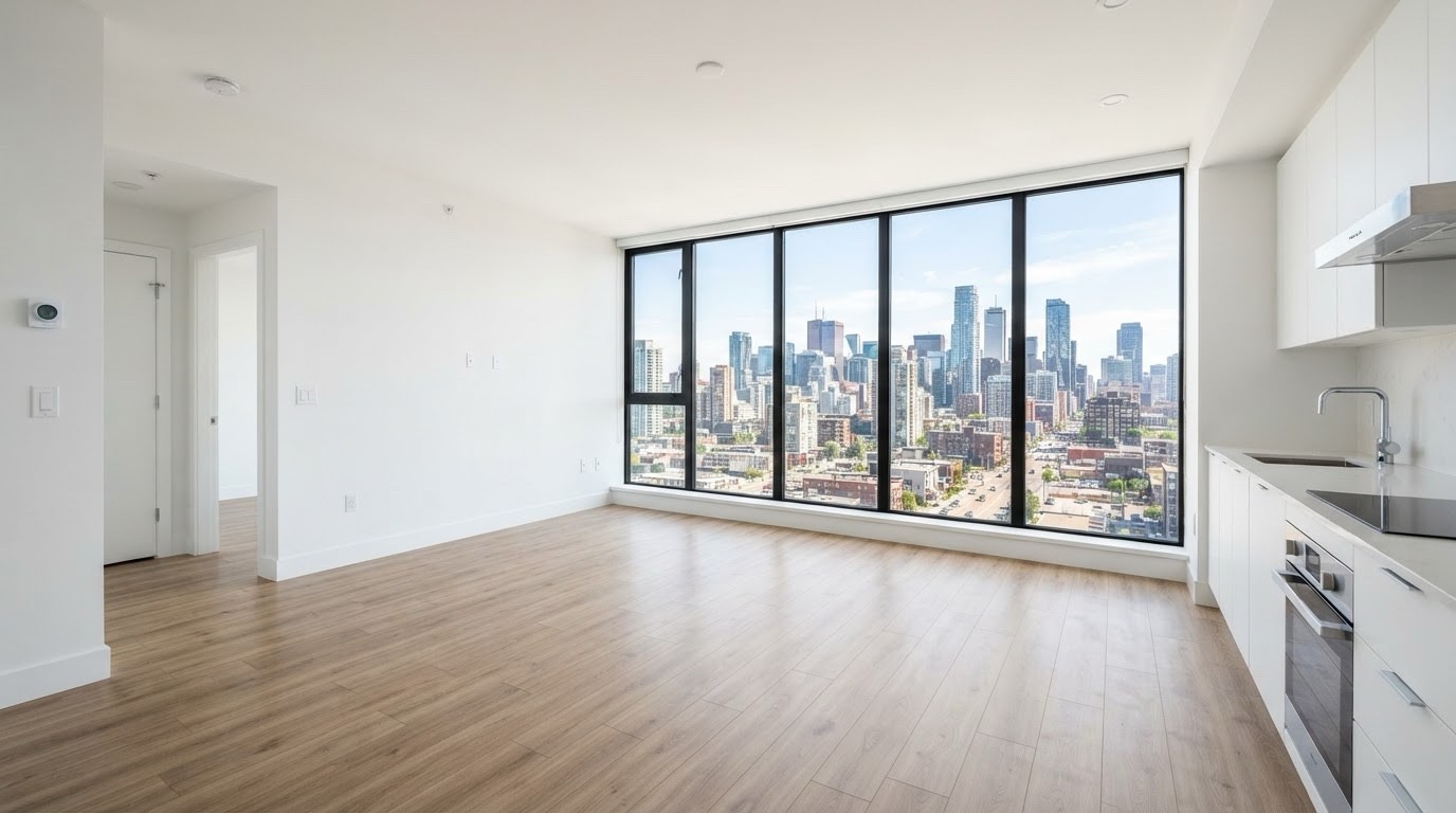 Freshly cleaned, vacant apartment unit prepared for turnover